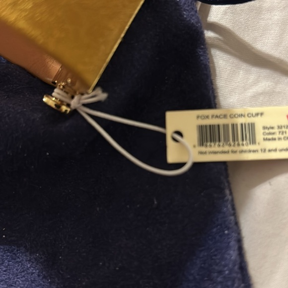 Tory Burch yellow leather fox face coin cuff bracelet nwt $145 RARE! - Picture 6 of 6